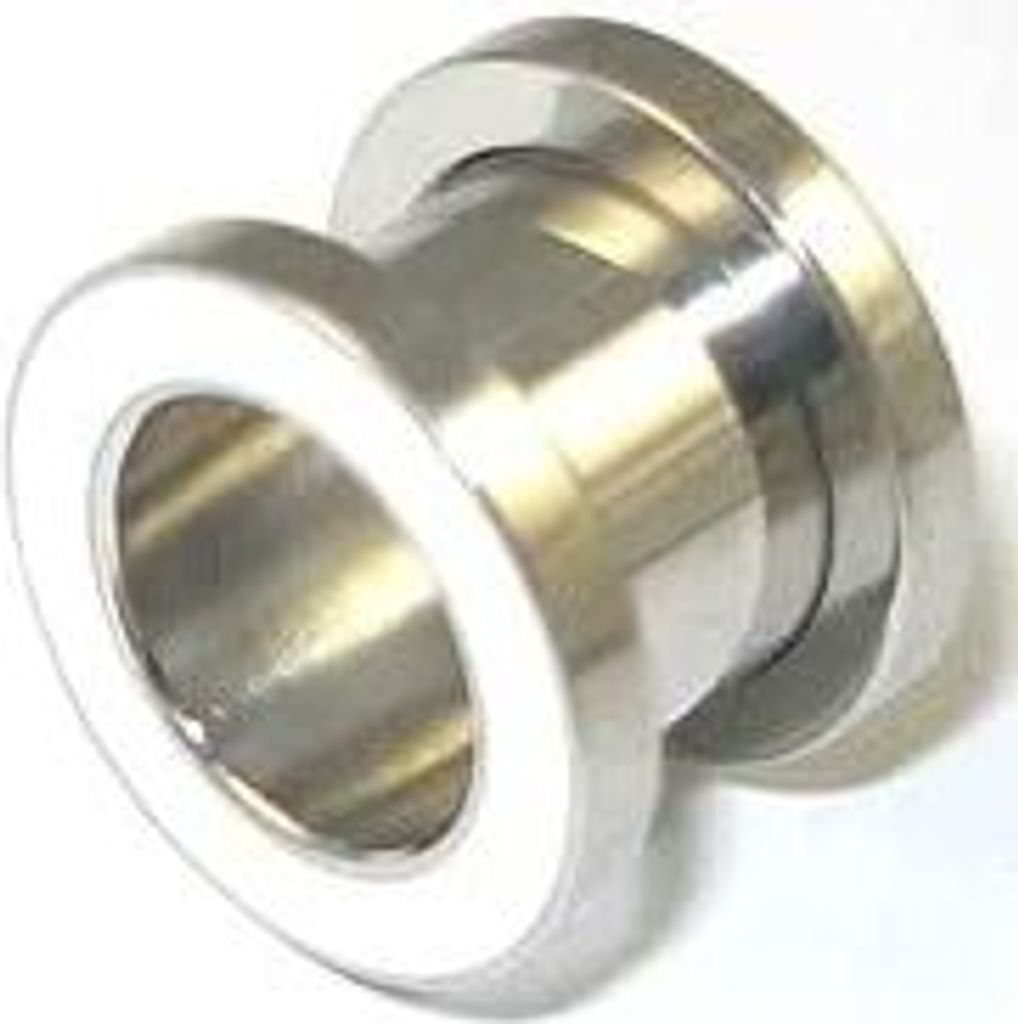 Ohr Flesh Tunnel Stahl Tunnel Piercing Screw On Motiv Weiss - 8mm