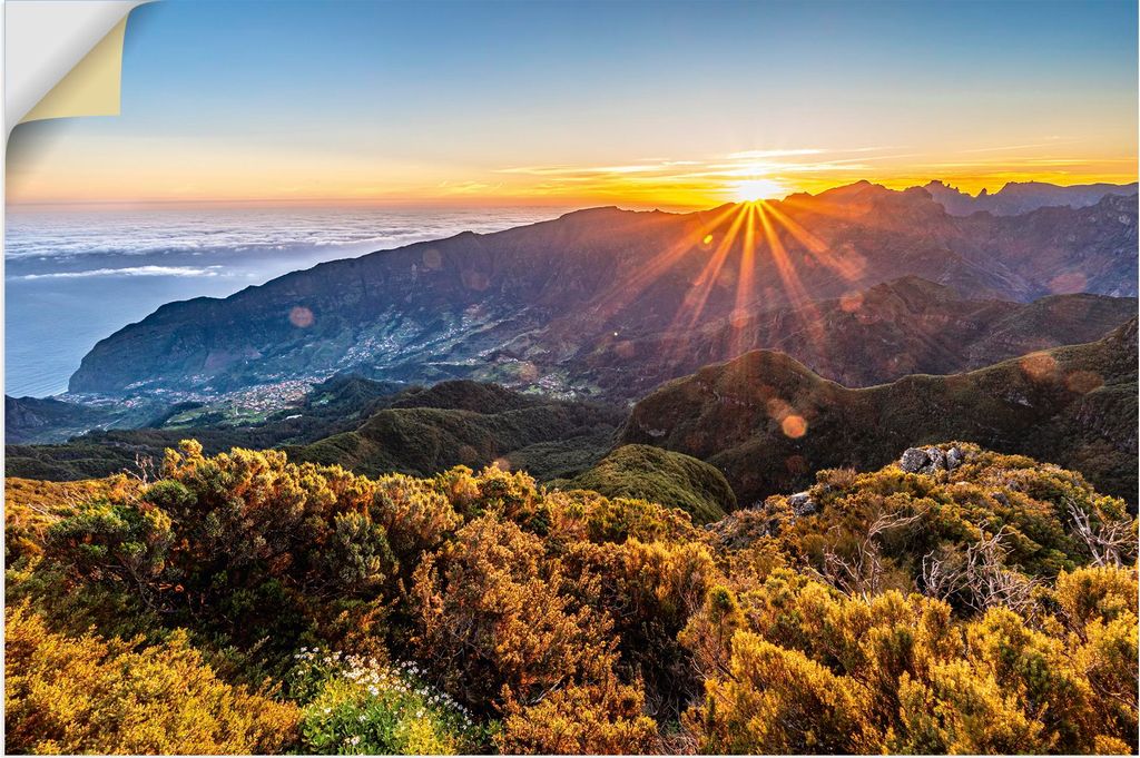 ARTland Wandbild, selbstklebend Sonnenaufgang über Madeira Bica da Cana Größe: 120x80 cm