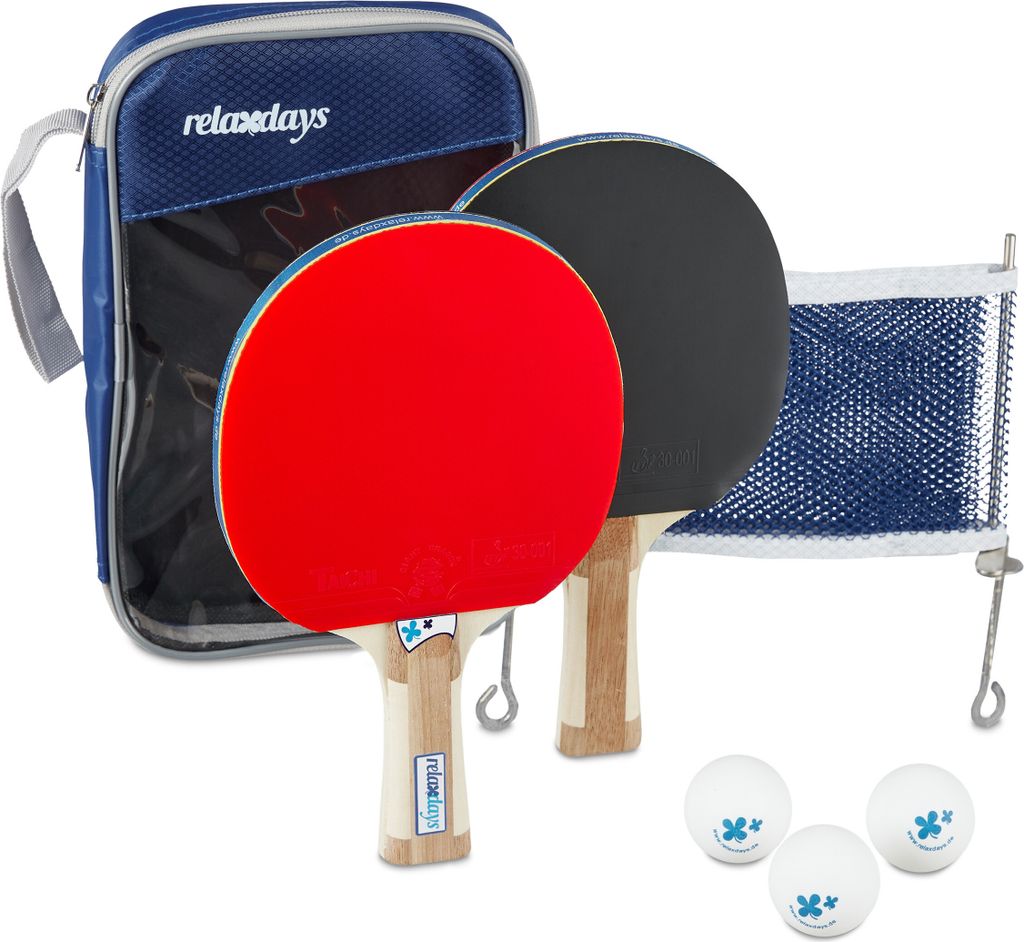 relaxdays Tischtennis-Set 3 Sterne