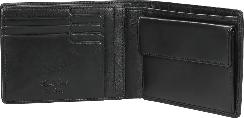 Esquire Harry Portefeuille RFID avec Rabat - Cuir Véritable Noir Quer - 10