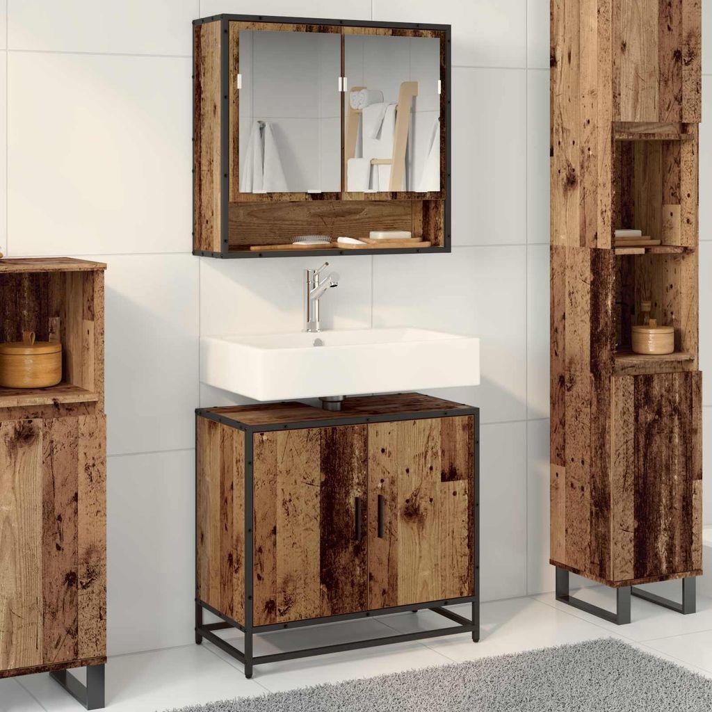 Maison Exclusive - Waschbeckenschrank Altholz 65 x 33 x 60 cm Holzwerkstoff