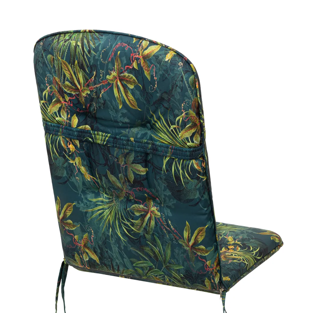 Cuscino per sedia da giardino "Benita" - 120x50 cm - con cuscino per la testa - resistente alle intemperie e confortevole | Cuscino per seduta, cuscino per sedia, sedia con schienale alto, cuscino per sedia | PillowPrim - 4