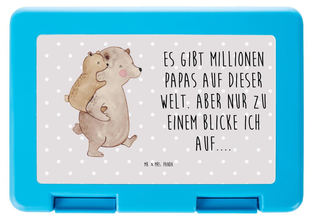 Mr. & Mrs. Panda Lunchbox Papa Bär - Grau Pastell - Geschenk, Snackbox, Bento Box, Frühstücksbox, Vatertag, Bentobox, Geburtstag, Vesperbox