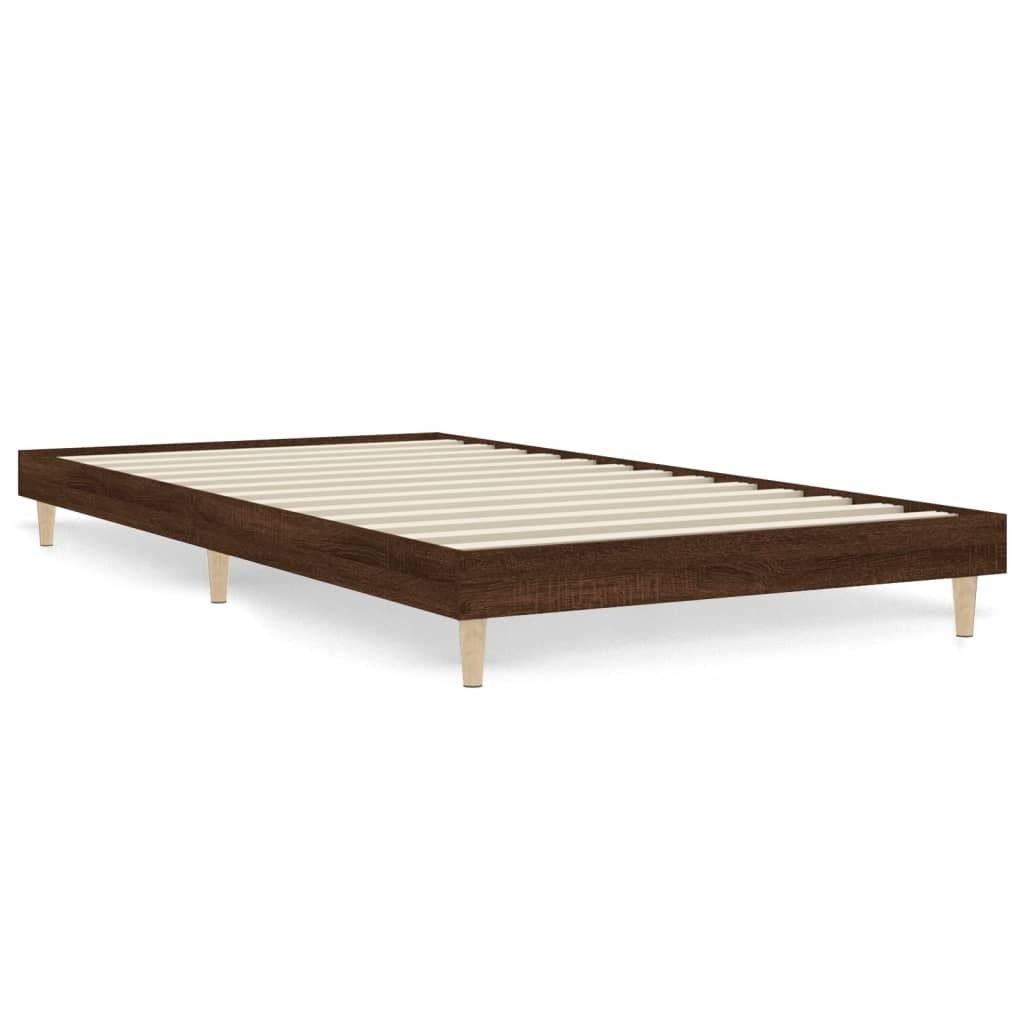 vidaXL Bettgestell ohne Matratze Braun Eiche 90x200 cm Produktbild 