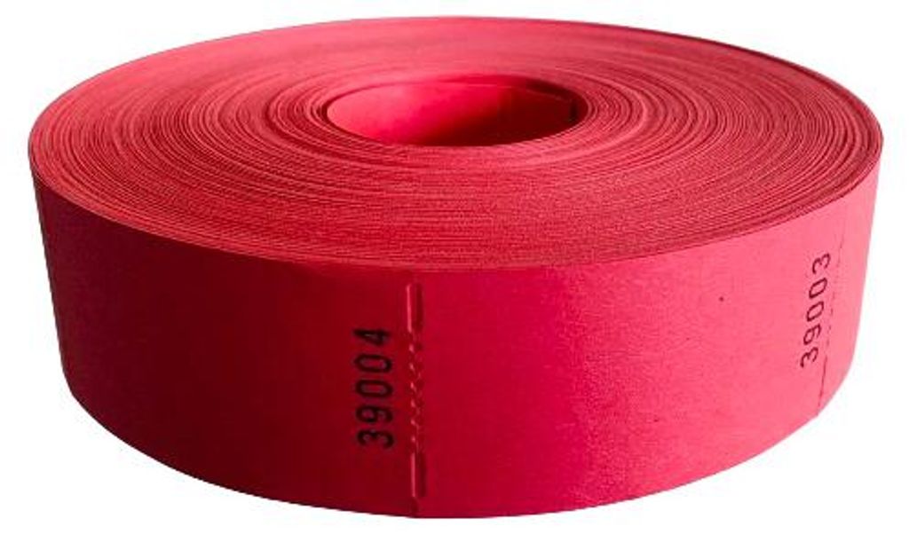Bonrolle "unbedruckt" rot 1000 Abrisse perforiert Produktbild 