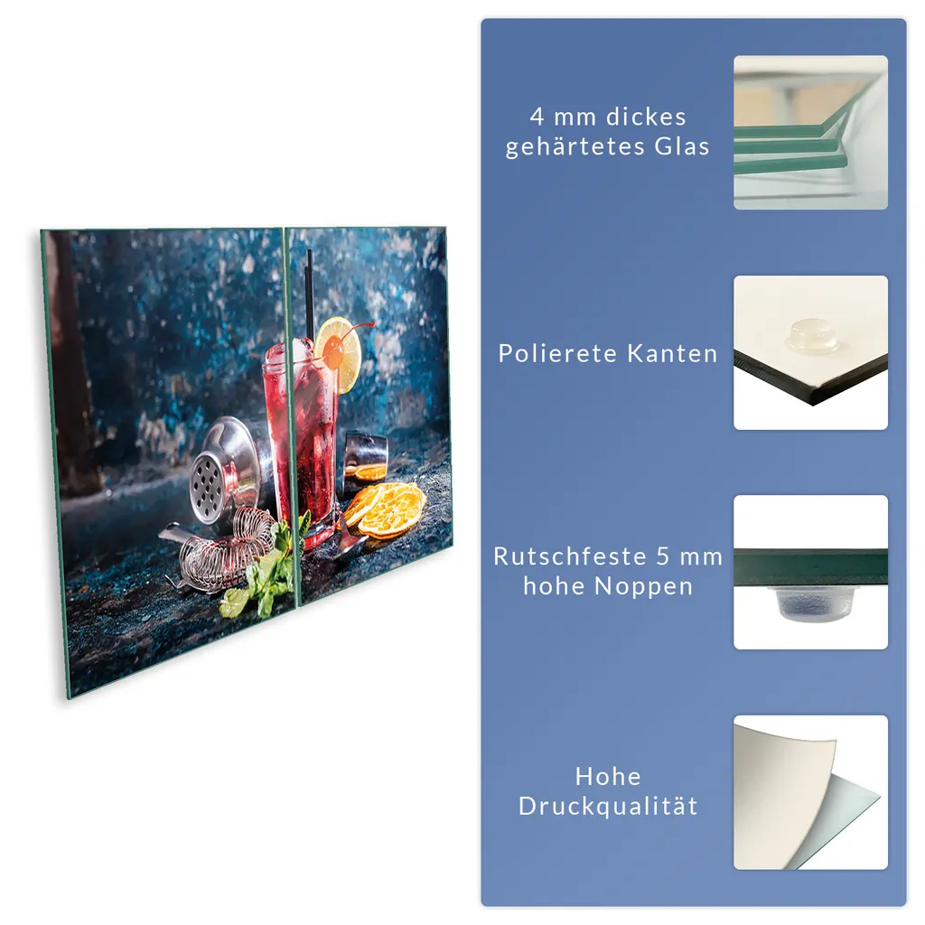 Paraspruzzi In Vetro Decorwelt, Copertura Per Fornelli, 2 X 40 X 52 Cm, 2 Pezzi, Motivo Gatto Grigio, Copertura Per Piano Cottura In Vetroceramica, Universale, Paraspruzzi Piastre Copertura Fornelli