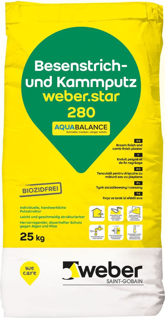 weber.star 280 Aquabalance 0010 Besenstrich- und Kammputz Produktbild 