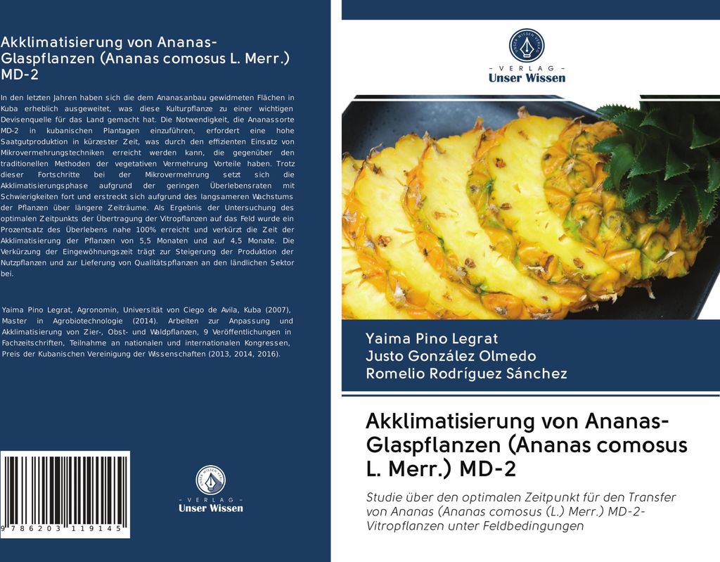Akklimatisierung von Ananas-Glaspflanzen (Ananas comosus L. Merr.) MD-2