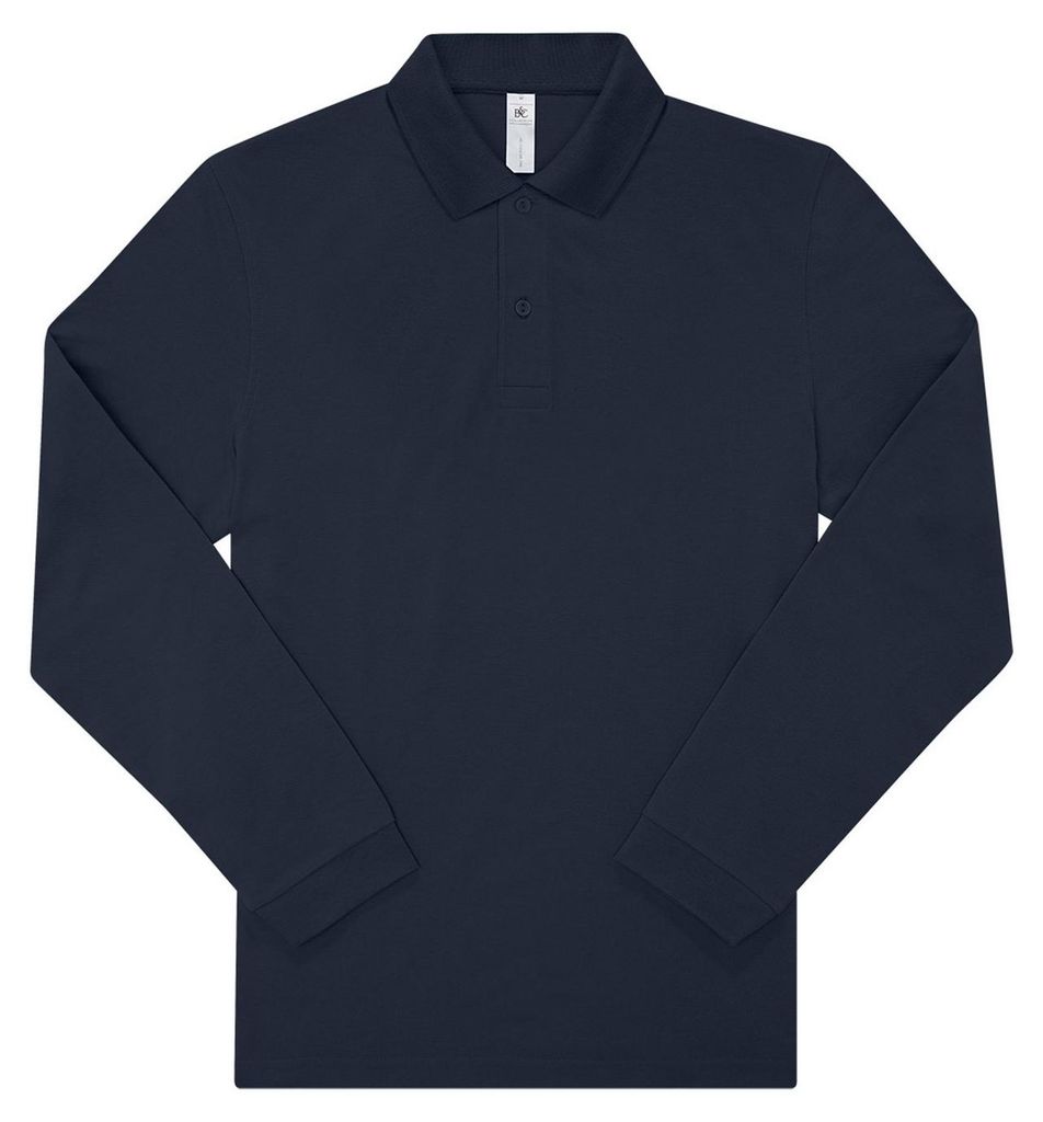 B&C - "My Polo 180" Poloshirt für Herren Langärmlig FK2867 (XXL) (Marineblau)