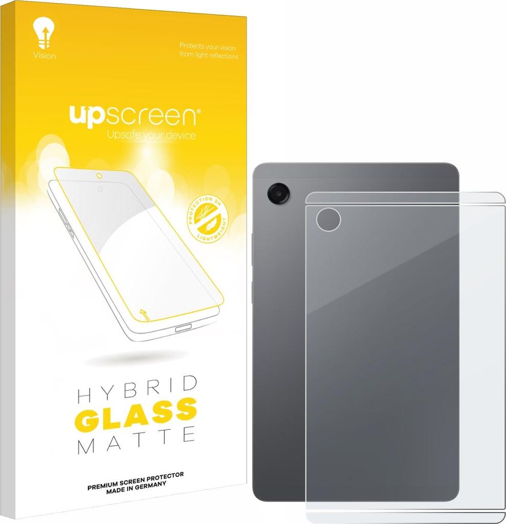 upscreen Entspiegelungs Schutzglas für Samsung Galaxy Tab A11 8.7" (Rückseite) Schutzfolie Panzer Folie Glas Display Schutz matt