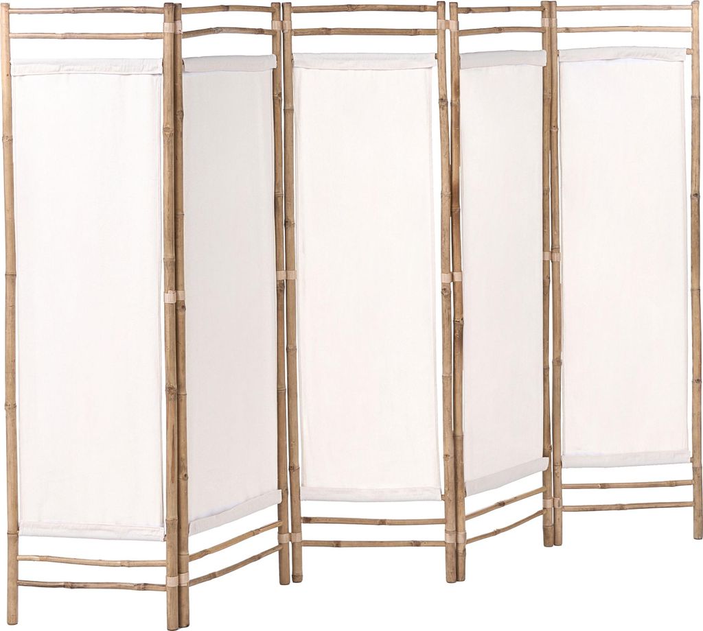 BELIANI Raumteiler Hellbraun Bambusholz 5-teilig 255 x 160 cm Japandi Stil Natürlich Sichtschutz Trennwand Paravent Garten