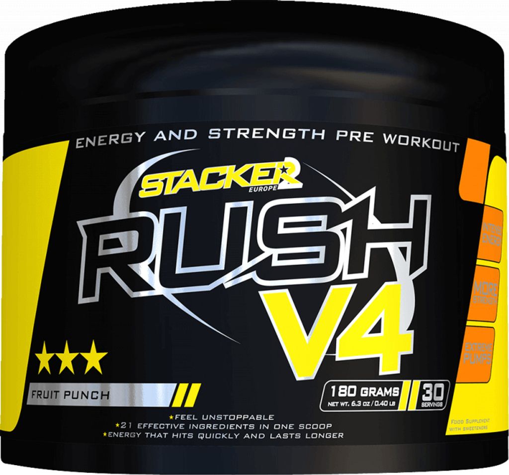 Stacker2 Rush V4 (30 serv) Fruit Punch - Pre-Workout - Pre-Workout Booster
