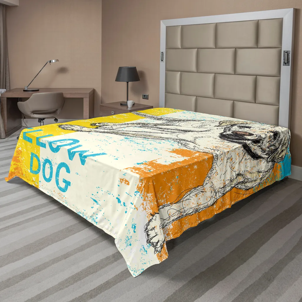 Lenzuolo ABAKUHAUS Recensione: Cane Sketch Giallo 244x205cm