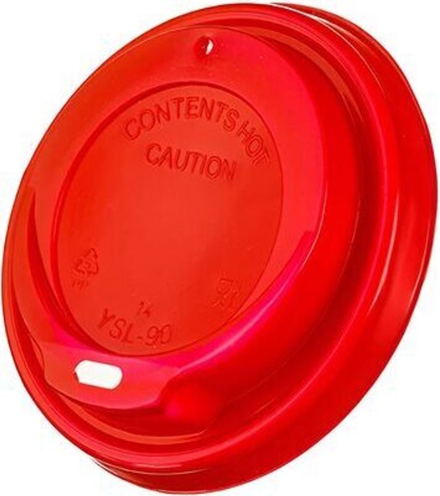 100x Domdeckel rot für Pappbecher COFFEE TO GO mit 90mm Ø