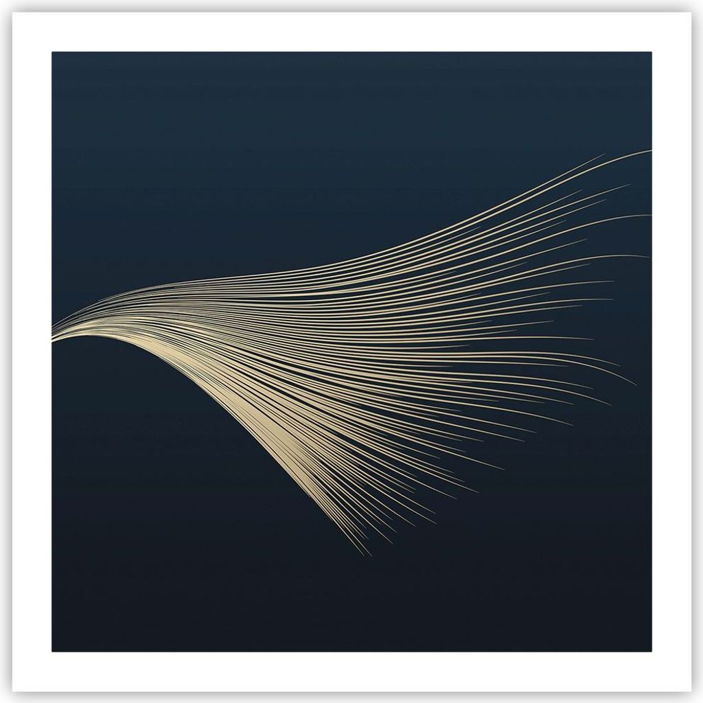 Poster - Poster ohne Rahmen - Golden Borsten Abstraktion - 60x60 cm - Wand Bild - Wanddeko - Wandbilder - Kunstposter - Wandposter - Bilder - Kunst...