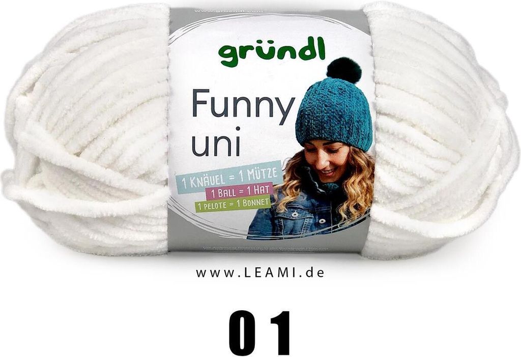 Gründl filato ciniglia Funny uni, 100g/120m, lana baby, Immagine del prodotto 