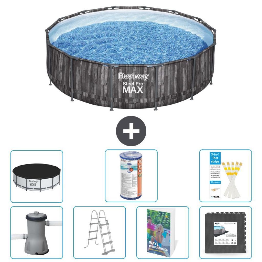 Bestway Steel Pro MAX Rund - 427x107 cm - 8-teilig S563