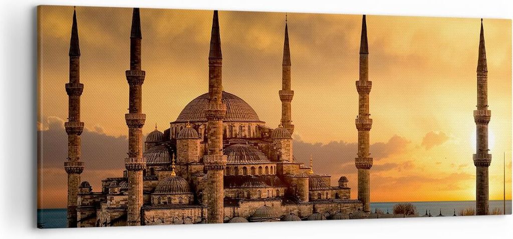 Bild auf Leinwand - Leinwandbild - Sonnenuntergang istanbul türkei reise - 120x50cm - Wand Bild - Wanddeko - Leinwanddruck - Bilder - Kunstdruck -...