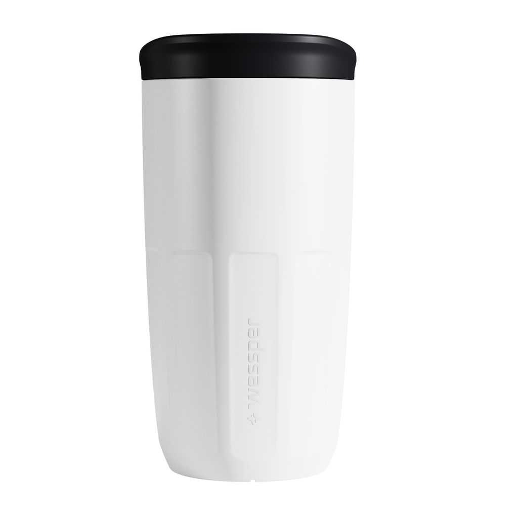 Wessper FIKA B3 Mehrwegbecher mit Deckel – 400 ml, Weiß | Produktbild 