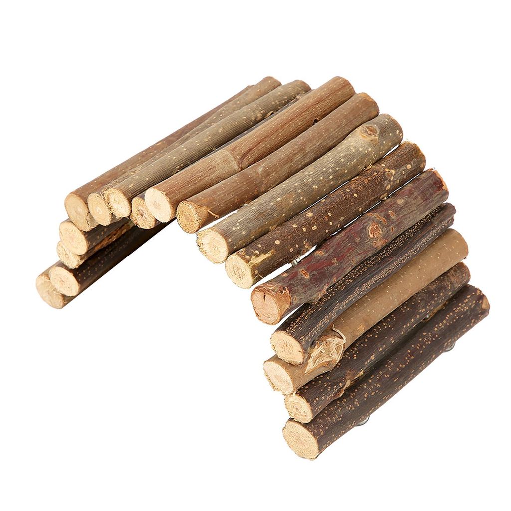 Hamster Bendy Holzbrückenleiter Haus für Reptilienmäuse Nagetiere kleines Tier Kauspielzeug (mittel)