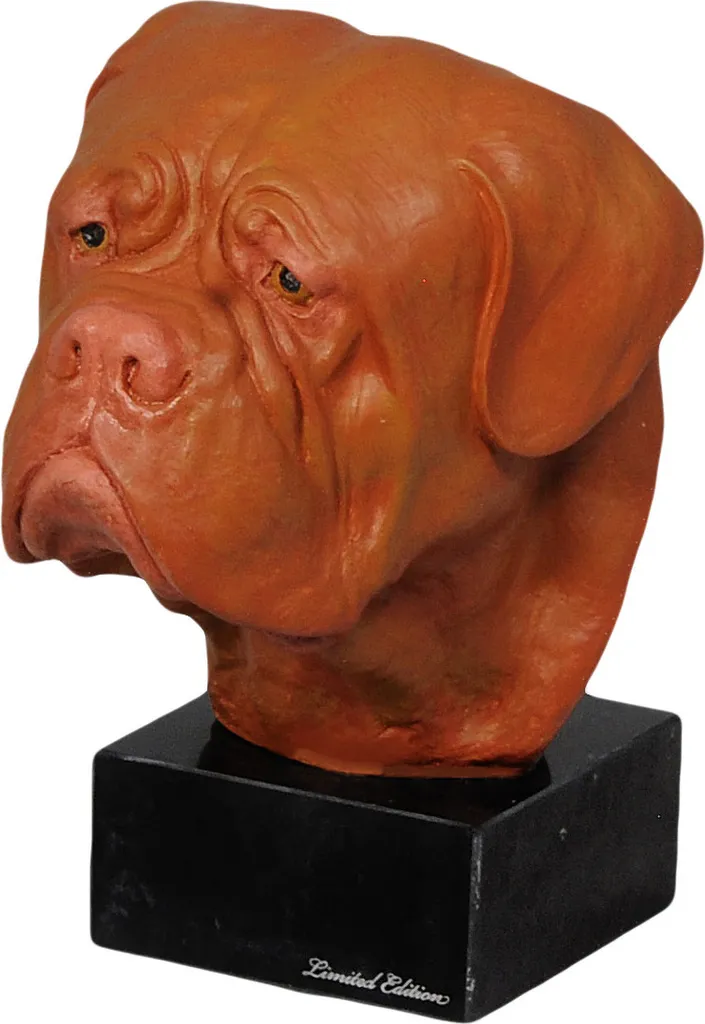 Figurine Dogue de Bordeaux Art-Dog, Statue Peinte Main par Artiste