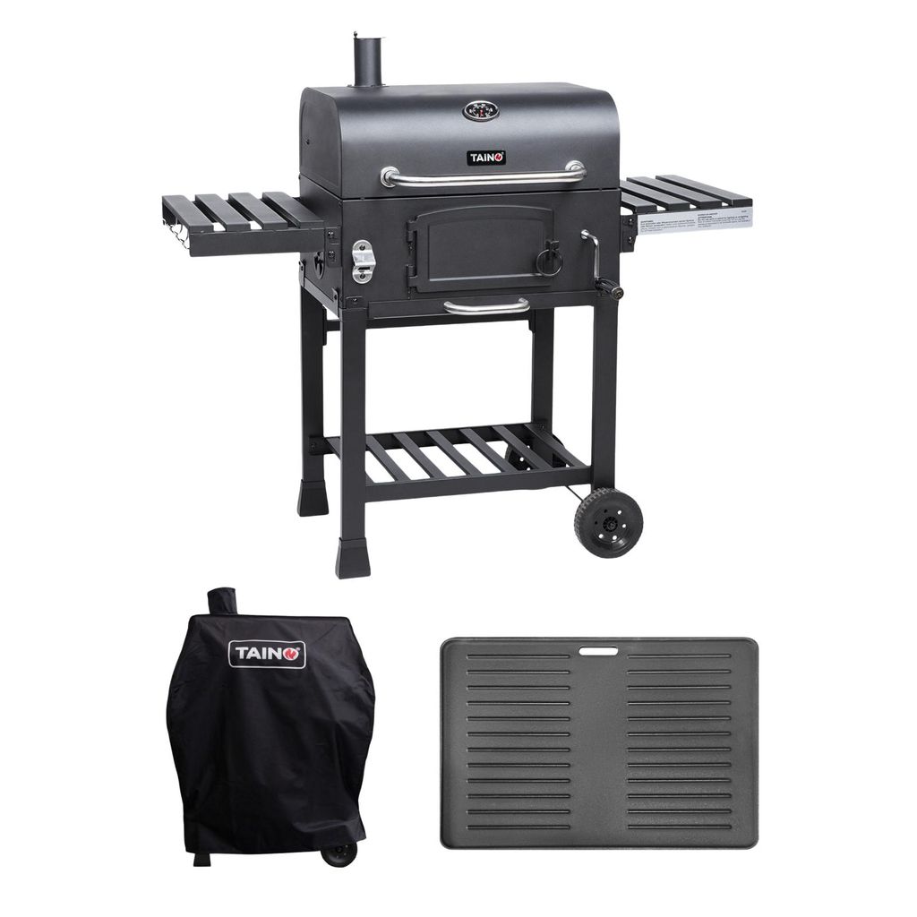 TAINO HERO XL Holzkohlegrill Set Abdeckhaube Grillplatte Produktbild 