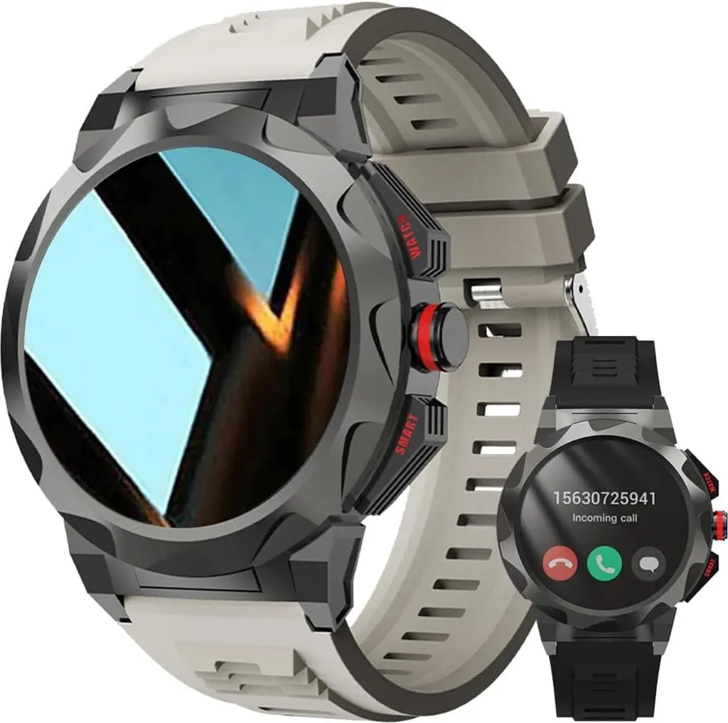 Uomo Ultimo Fitness Tracker Frequenza cardiaca Passo Contatore di calorie Ip68 impermeabile robusto militare tattico Smartwatch Uomo