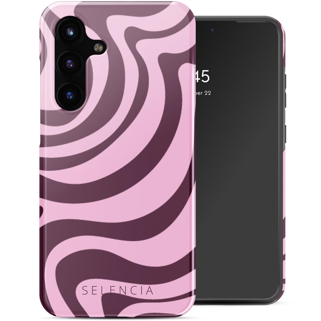 Selencia Vivid Back Cover Samsung Galaxy S25 FE - Wavy Swirl Pink Plum