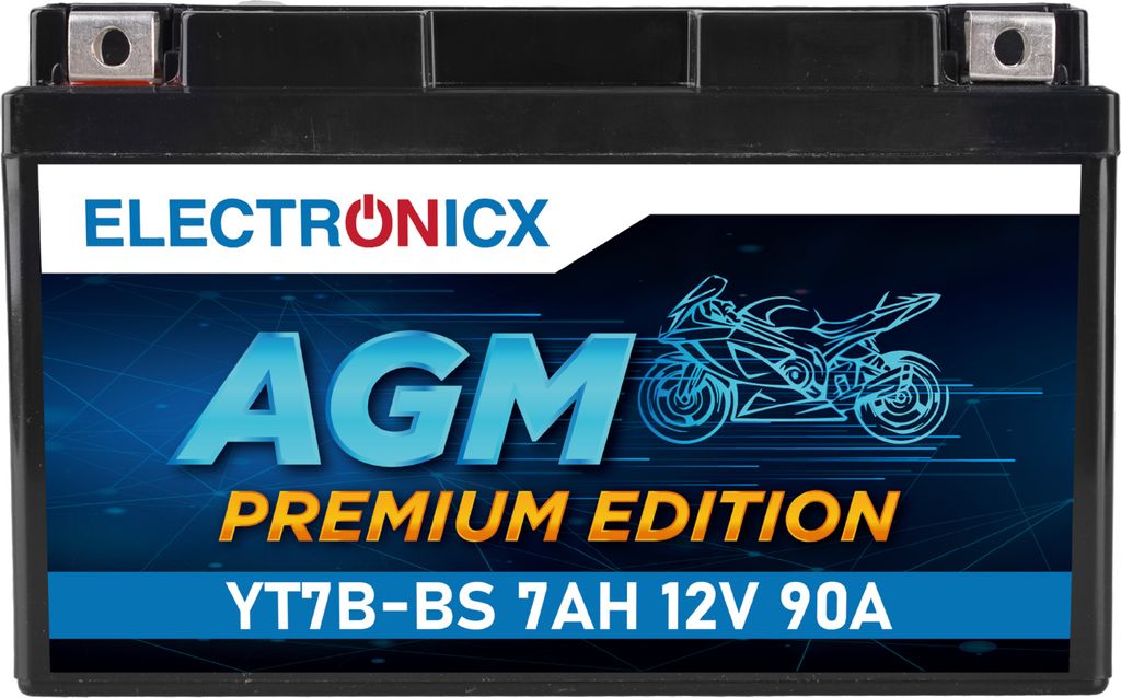 Electronicx YT7B-BS AGM Motorradbatterie 12V 7Ah 90A/EN - Produktbild 