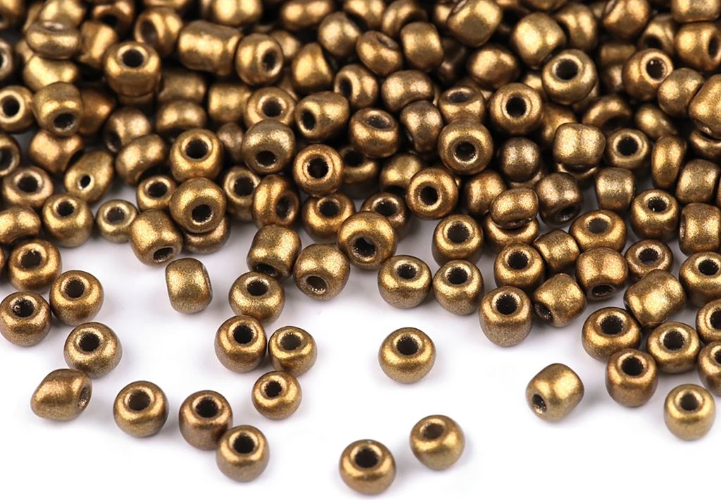 Rocailles Glasperlen metallic 50g Größe 8/0 3mm Perlen fädeln Schmuck basteln