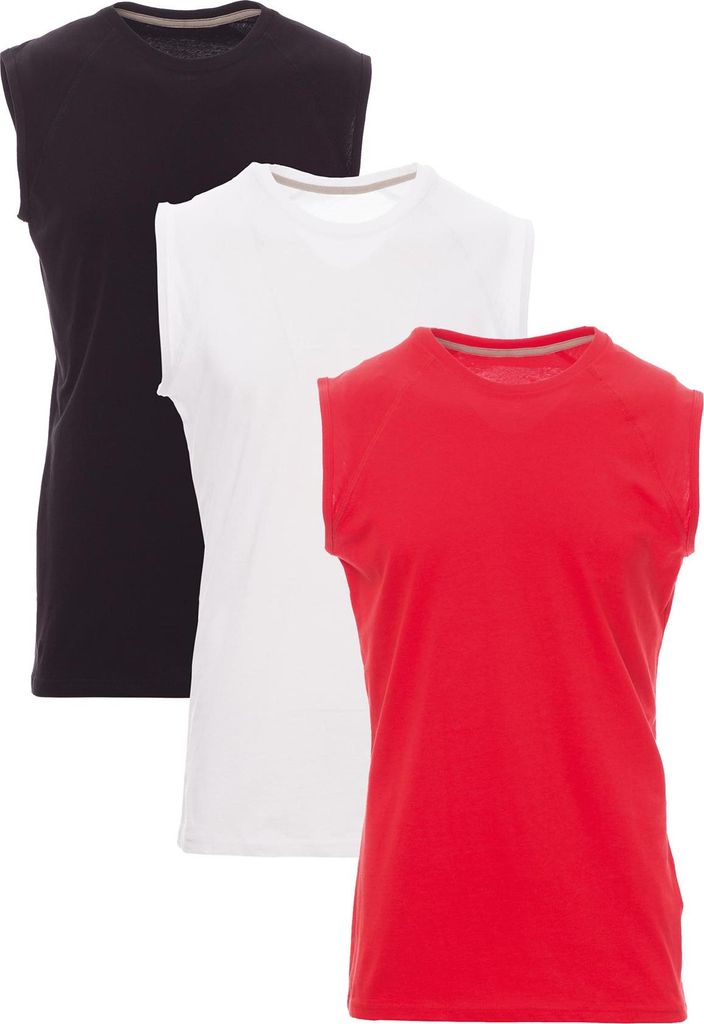 Mivaro Herren Tank Top 3er Pack aus Baumwolle in Schwarz/Weiß/Rot- ärmelloses Basic Shirt mit Rundhals, Regular Fit, Größen S bis XXL