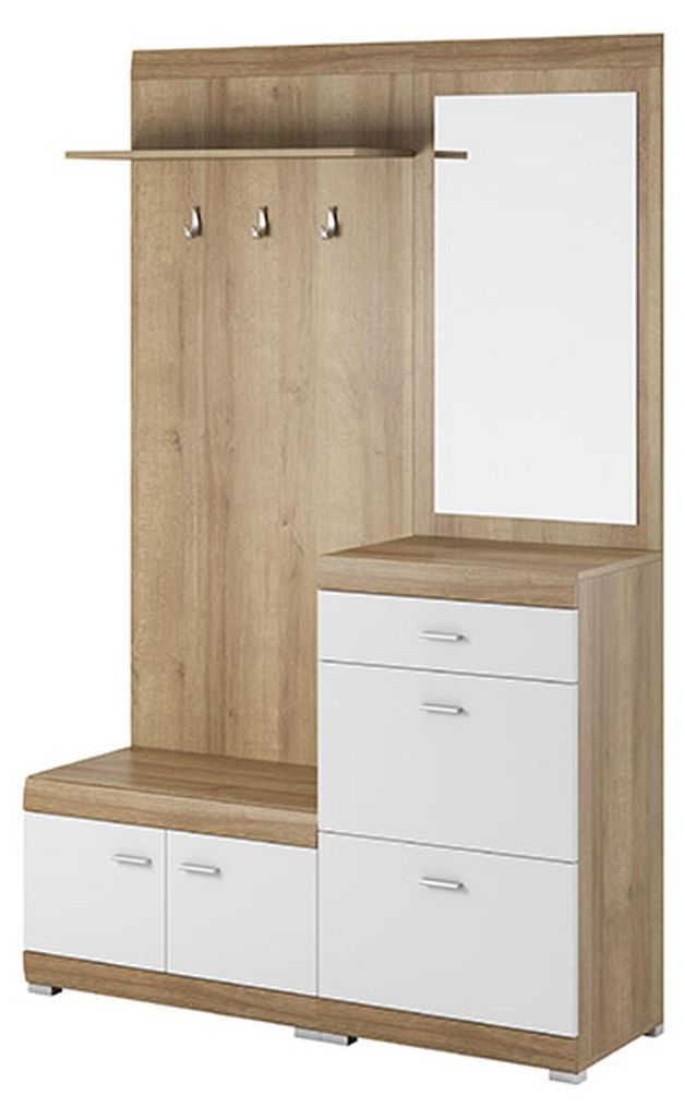 Garderobe Garderobenset Flur Dielen Set Aufbewahrung Schrank Tür Neu Garderoben