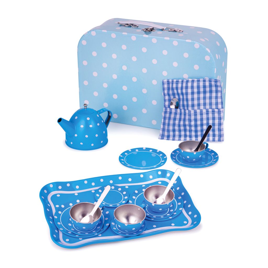 Bigjigs Toys Service à thé bleu à pois Image du produit 