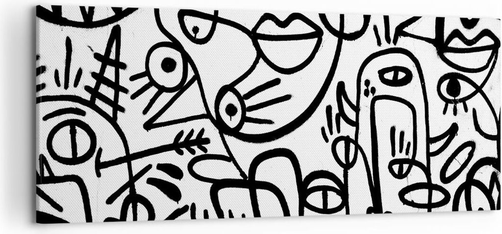 Bild auf Leinwand - Leinwandbild - Einteilig - Zeichnen Cartoon Graffiti - 120x50cm - Wand Bild - Wanddeko - Wandbilder - Leinwanddruck - Bilder - ...