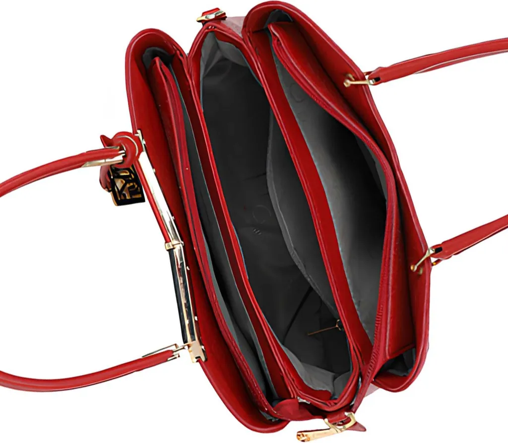 Gallantry Élisa Borsa a Mano e Spalla | Rosso e Nero Chic con Tracolla - 5