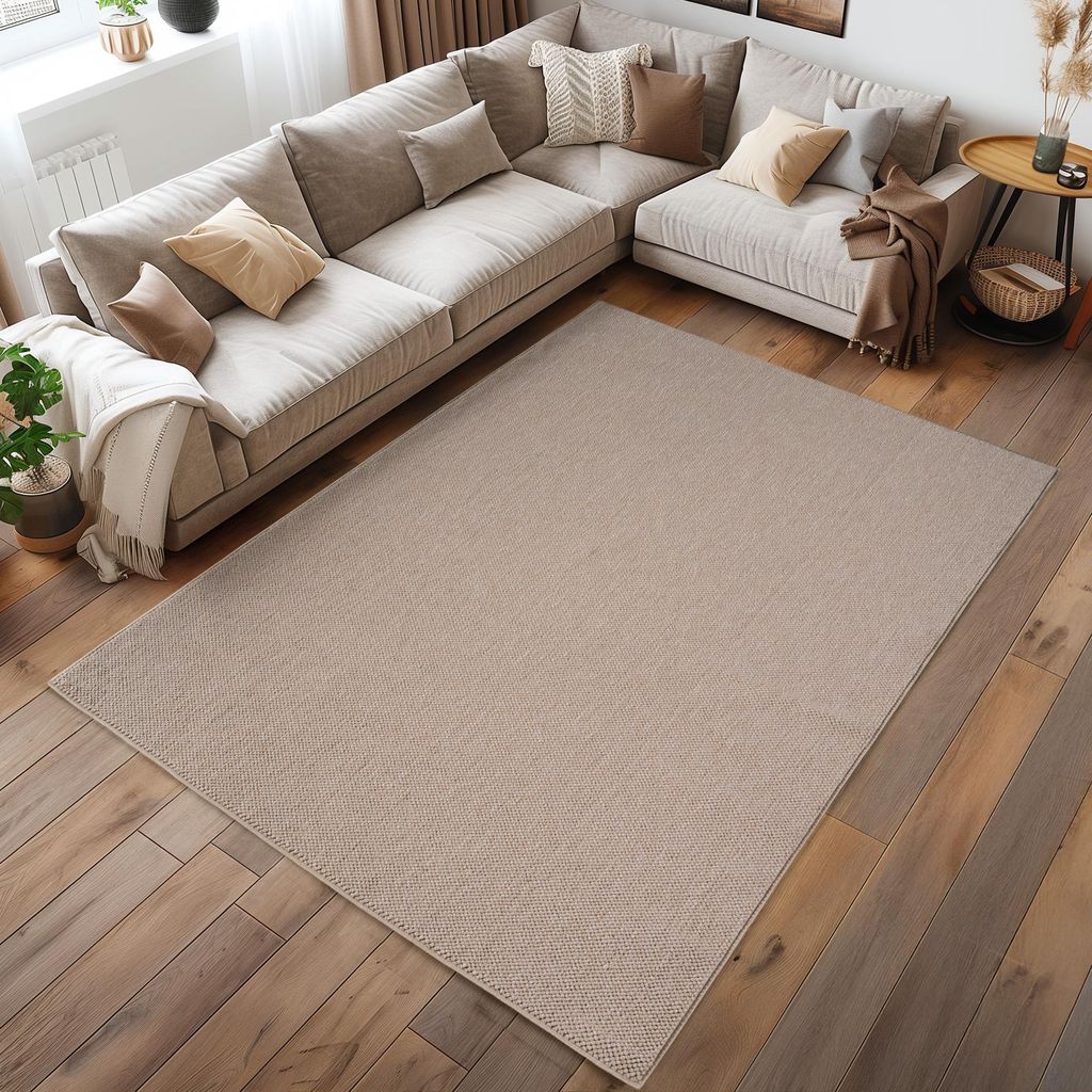 Homebyhome Teppich Wohnzimmer Einfarbig Bouclé Produktbild 