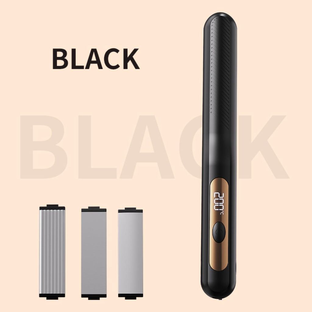 INF 3-in-1 kabelloser Haarstyler mit Wechselköpfen ABS 22.5cm Reisen Schwarz