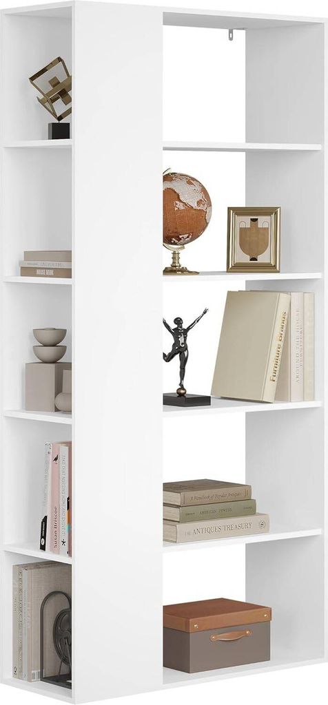 EUGAD Bücherregal, Standregal mit 10 Fächern, Aufbewahrungsregal Büroregal, Weiß