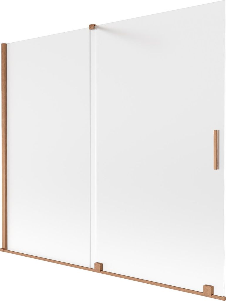 Mexen Velar Duschwand 2-flügelig verschiebbar 180 x 150 cm, mattiert, gebürstetes Kupfer - 896-180-000-31-65