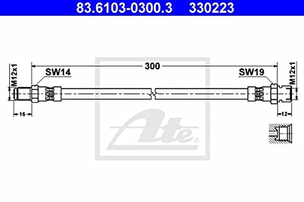 Flexible de frein ATE 83.6103-0300.3 pour système de freinage auto