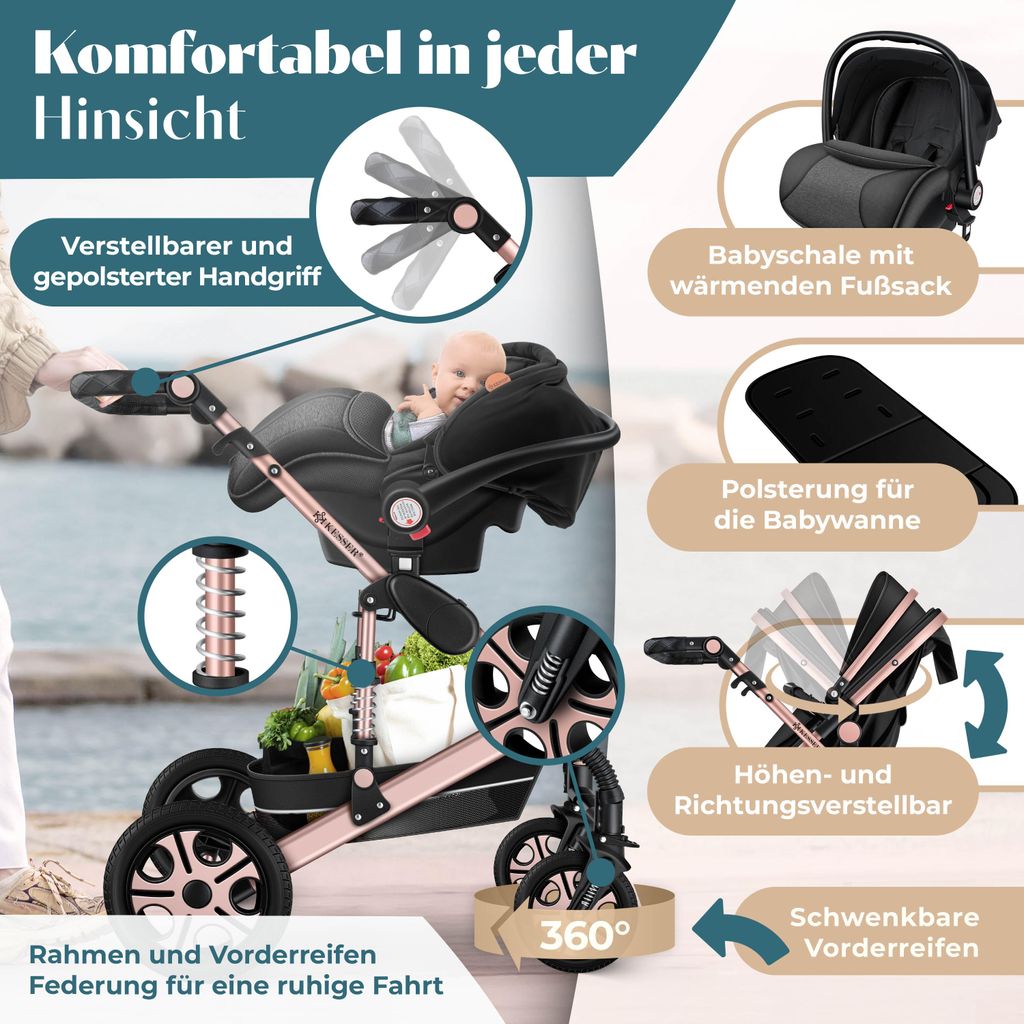 KESSER Loops Kinderwagen bis 4 Jahre inkl. Zubehr