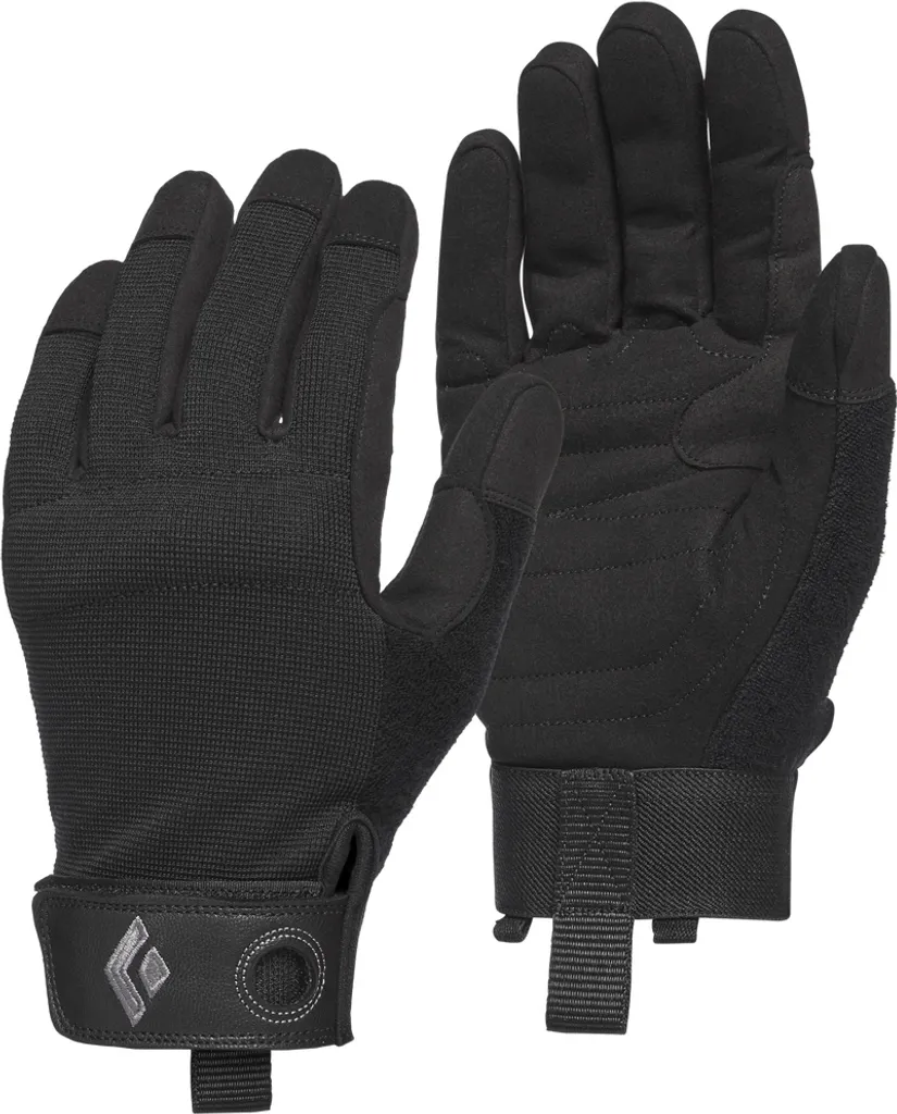 Gants Crag Black Diamond Noirs XS Respirants avec Paume Renforcée