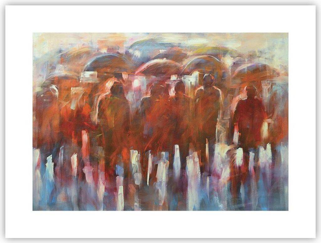 Poster - Poster ohne Rahmen - Regenschirme Menschen Handwerk - 40x30 cm - Wand Bild - Wanddeko - Wandbilder - Kunstposter - Wandposter - Bilder - K...