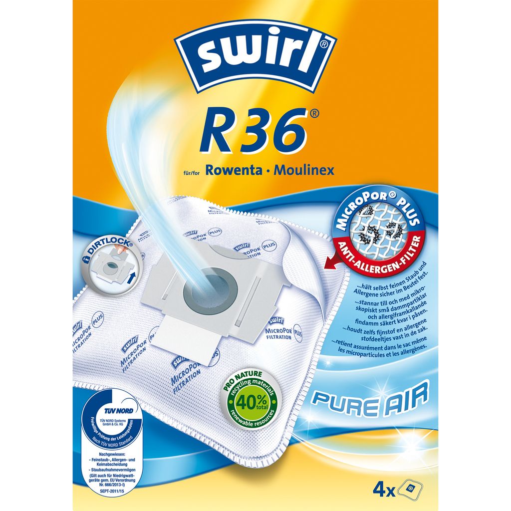 Swirl R 36 MicroPor Plus Staubsaugerbeutel für Rowenta und Produktbild 