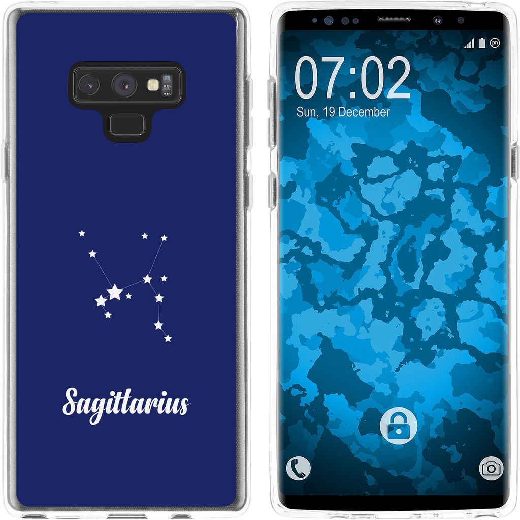PhoneNatic Case kompatibel mit Samsung Galaxy Note 9 Silikon-Hülle SternzeichenSagittarius M5