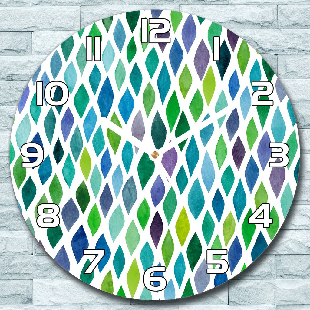 Wanduhr aus Glas Rund fi 30 Buntes Auge weiß Quarz Deko Wohnzimmer Büro