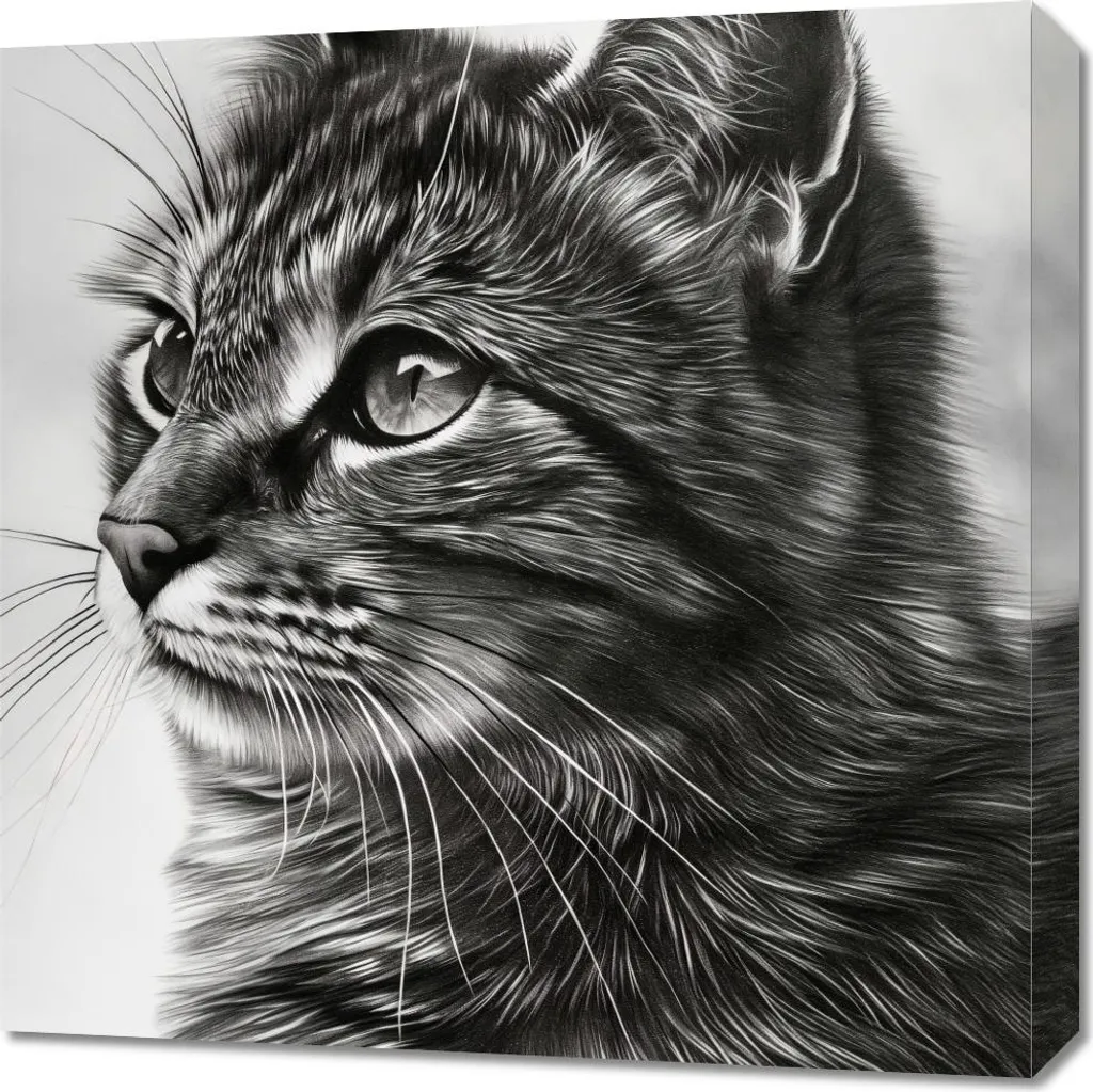 Toile murale Regard félin 60x60 cm - Peinture moderne pour votre salon