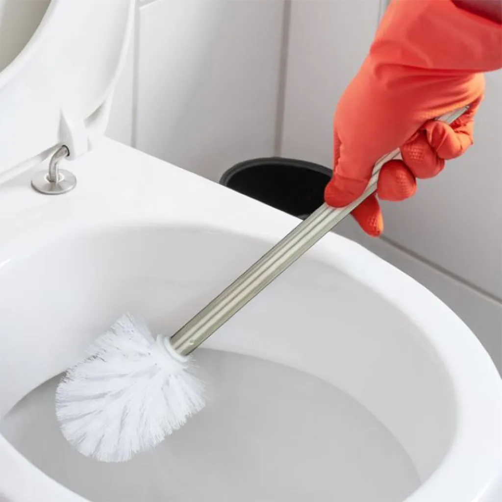 Relaxdays Set 8 Scopini Di Ricambio Per WC - Spazzole Intercambiabili, Manico In Metallo, Testine In Plastica Nera, Adatti A Portascopini Standard