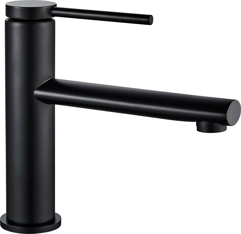 Rea Oval Black Low: Miscelatore Lavabo Nero Opaco in Ottone - Offerta