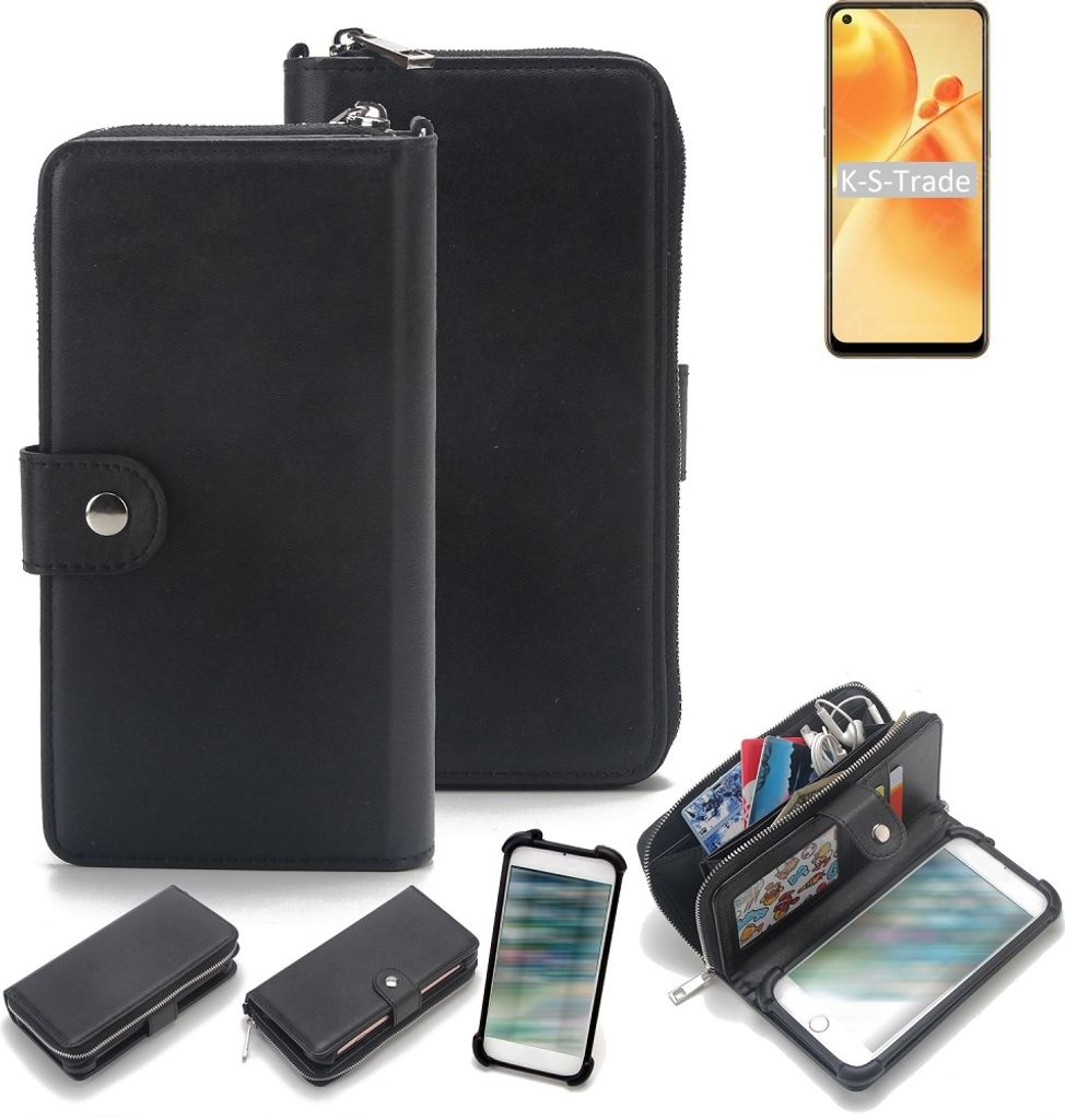 K-S-Trade 2in1 Handyhülle Schutzhülle kompatibel mit Oppo F19s & Portemonnee Cover Handy Hülle Case Etui Geldbörse Wallet Bookstyle Hülle